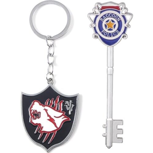 Game Residents Evils Chris Wolf Squad Logo Keychain S.T.A.R.S. Key Pendant Keyting For Men Collection Gift Cosplay Jewelry