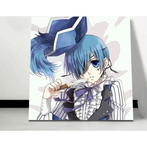 Diy oil painting Black Butler digital paint by numbers Japan Style cartoon poster modular painting Kuroshitsuji anime posters