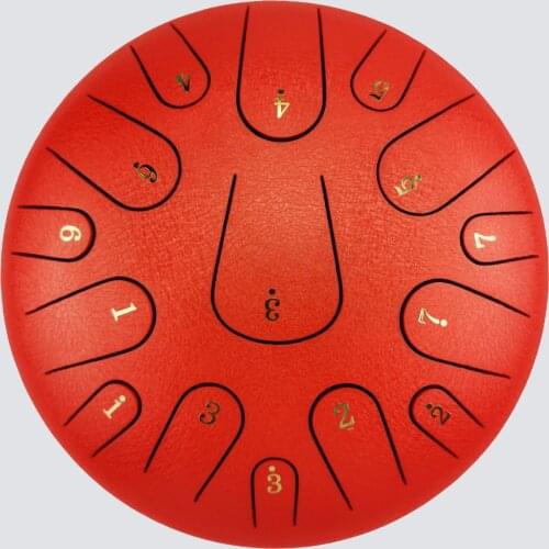 AS TEMAN TANK DRUM HANDPAN INSTRUMENT 12 INCHES 15 NOTES C MINOR RED STEEL TONGUE DRUM WITH GIFT SET FREE SHIPPING IN THE US