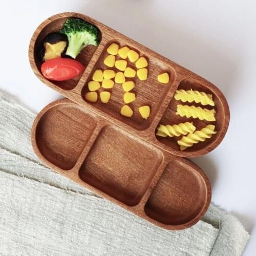 Mini Wooden Plates Dishes Candy Fruit Dishes Saucer Dessert Dinner Bread Food Stoarge