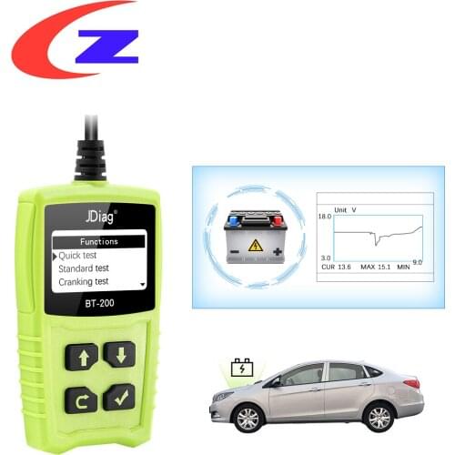 JDiag BT200 12V For Car/Truck/Motorcycle Car Bettery Tester Diagnostic Tool Automotive 12V Battery Analyzer Car Code Reader Tool