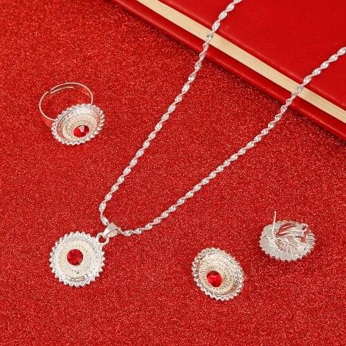Ethiopian Silver Color Jewelry Sets Eritrea Jewelry Habesha Wedding Dubai Gift