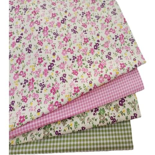 Cotton Twill Fabric Cotton Green Small Floral fabric for Hand Bedding Quilt Cotton material