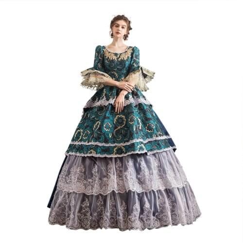 Victorian Rococo Medieval Cosplay Lolita Dress One Piece Dress Gothic Lolita Classic/Traditional Lolita Vintage gown ball