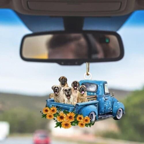 Creative Hanging Decor Visual Effect Acrylic Cute Car Creative Car Pendant Dog Shape Hanging Widget for Home