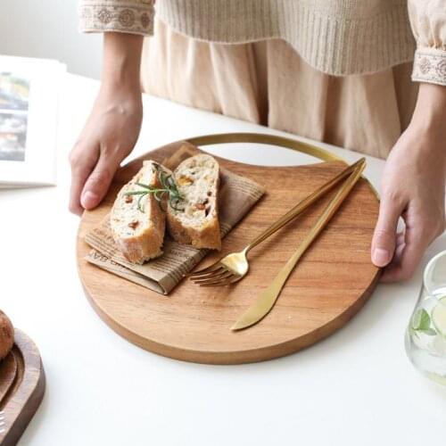 Round Chopping Board Home Garden Kitchen Bread Dessert Tray Non-slip Cutting Board Storage Organizer Kitchen Tool For Cakes