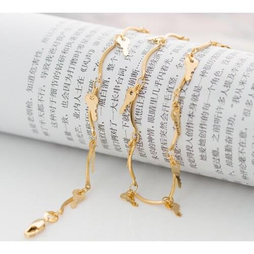 High Quality Fine Plated Filled Gold Key Pendant Twisted Necklace Necklace Womens Jewelry Width 1.1mm Christmas Gifts