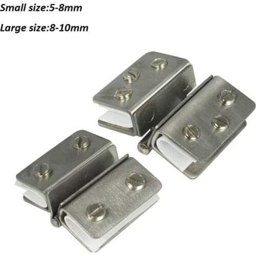 YUMORE Stainless Steel Square Bilateral Glass Clip Hinge Glass Shelf Support Brackets Square Bathroom Clips Hardware