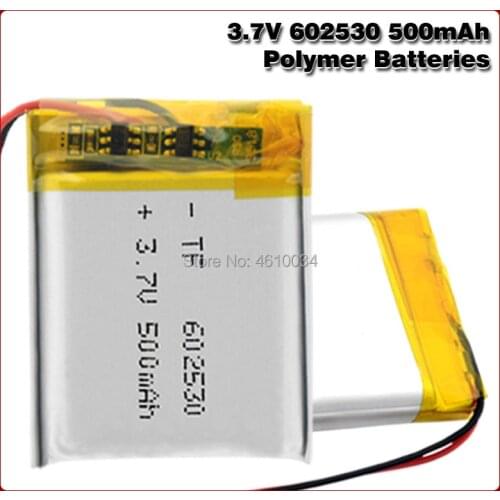 Lithium Ion Polymer 602530 Battery 3.7v 500mAh Lithium Battery For MP4 MP5 GPS PSP Smart Watch Driving Recorder