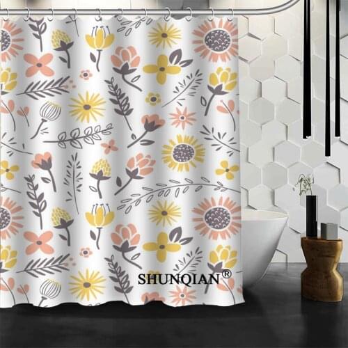Best Nice Custom Vector - Flower Decoration Shower Curtain Bath Curtain Waterproof Fabric Bathroom Curtain MORE SIZE A6.1-109