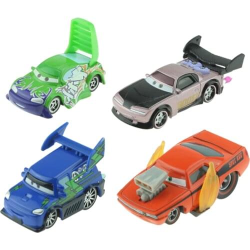 Disney Pixar Cars 4pcs/lot Snot Rod & DJ & Boost & Wingo 1:55 Diecast Metal Toy Car Model Birthday Christmas Gift For Kids