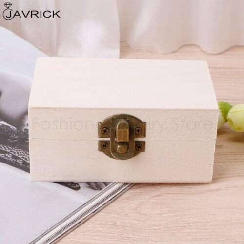 Fashion Wooden Jewelry Box Lock Up Makeup Organizer Tray Crafts Storage Case