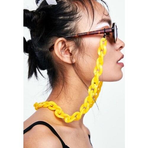 Fashion Acrylic Glasses Chain Reading Glasses Cord Hanging Neck Chains Straps Rope Resin Sunglasses Largands Strap Accessories