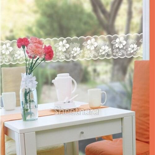 Waist line stickers sliding door window glass film waist line stickers white lace window line anti-collision pvc stickers