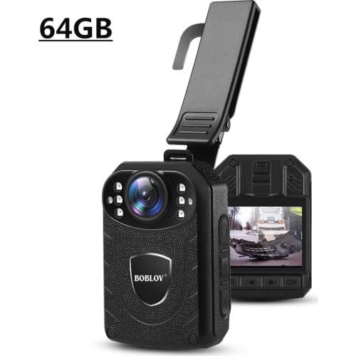 BOBLOV Body Worn Camera KJ21 64G Police Camera HD1080P Video Cam 170 Degree Wide Angle 2 Inch Screen Security Mini Comcorders
