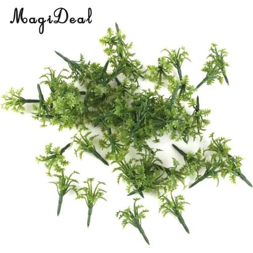 50Pcs/Pack Plastic Green Model Grass Ground Cover for Park Garden Street Layout Scenery Landscape 1:42-1:60 4.5cm