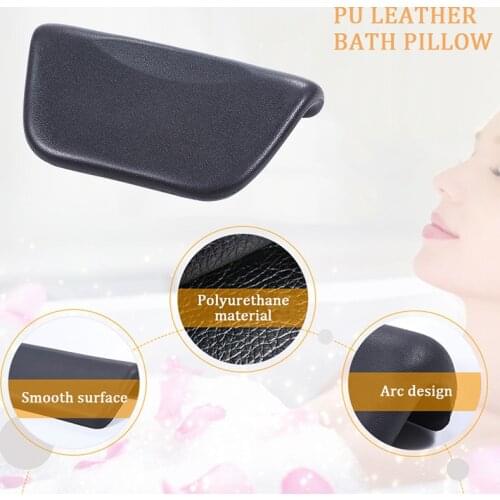 Spa Bath Pillow PU Bath Cushion With Non-Slip Suction Cups Ergonomic Home Spa Headrest Relaxing Head Neck Bath Pillow Products