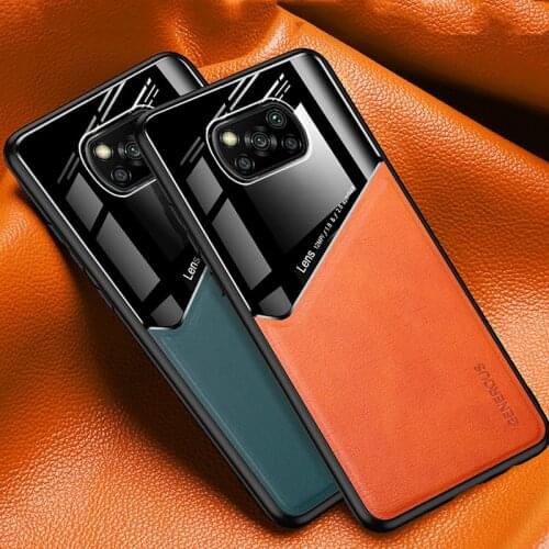 Shockproof Leather Skin Case For Xiaomi Poco X3 NFC F3 M3 Mi 10T 11 Lite Redmi Note 10 9 8 Pro 9S 10S Hybrid Hard PC Back Cover