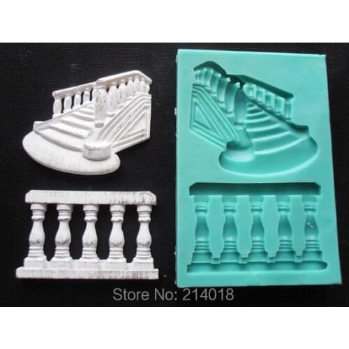 PRZY Silicone Fondant Mould Silicone Mold Stairs and Fence Clay Resin Gypsum Chocolate Mold Silicone Rubber Eco-friendly 001