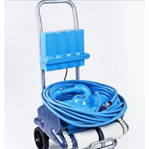 Cleaning Robot Swimming Pool Intelligent Vacuum Cleaner With the Wall Climbing,Remote Control,Caddy Cart,15m cable