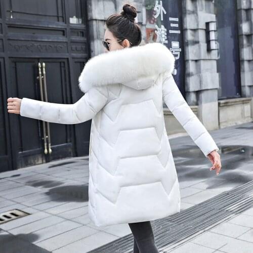 Big Fur 2021 New European Fashion White Womens Jacket Plus size 7XL Woman Parkas Female Warm Winter Coat Hooded Women Outerwear