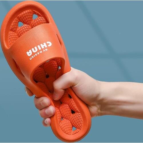 Summer No-Slip Deodorant Hollow Out Women Men Slippers Sandals Flip Flops Soft Beach Slides Indoor Bathroom Shoes