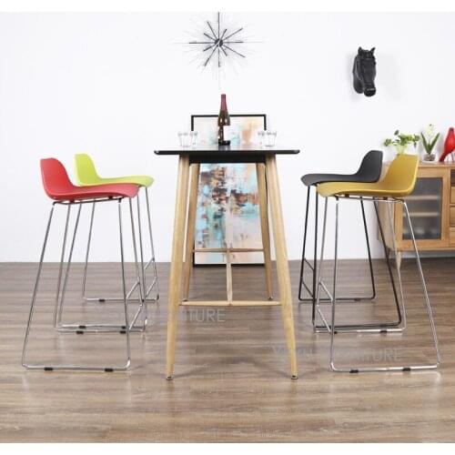 Modern Design Plastic and Metal Kitchen Room Counter Stool Bar Stool Fashion loft design Bar Furniture comfortable Bar Chair 2PC
