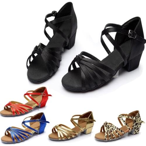 Latin Dance Shoes Children Womens Latin Shoes Ballroom Tango Shoes Dancing Sneakers Flat Sole Knot Practice Shoes C02D