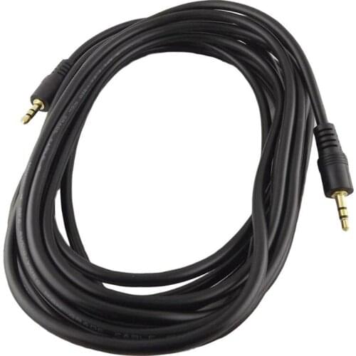 1x 3.5mm 1/8" 3 Pole Male to Male Stereo Audio Speaker Extension Connector Cable Gola Plated 16FT/5M