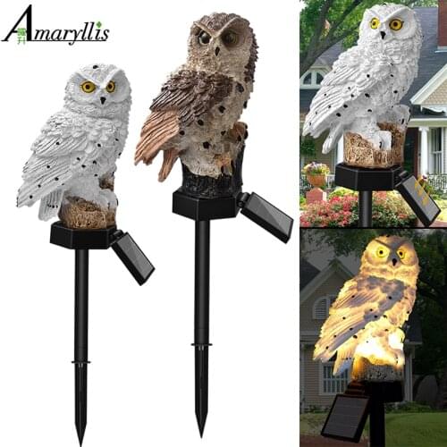 Owl Shape Solar Light Outdoor Waterproof Garden Decoration Animal Solar Lamp Warm White Lighting Lights For Yard Lawn