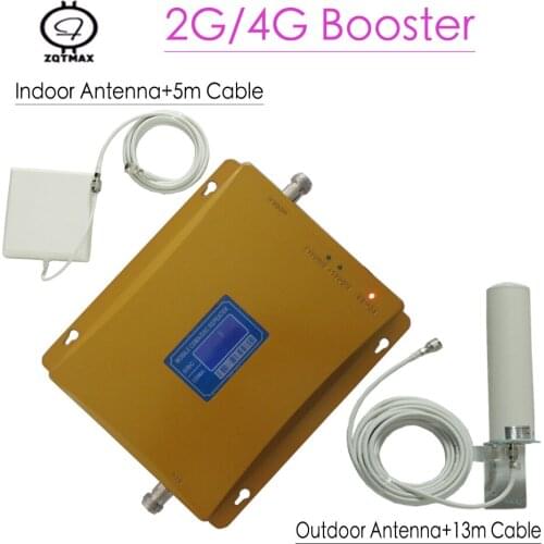 ZQTMAX 2G 3G 4G Signal Booster UMTS LTE (Band 3&5) Celular Signal Amplifier Repetidor GSM CDMA 850MHz DCS 1800 Repeater Antenna