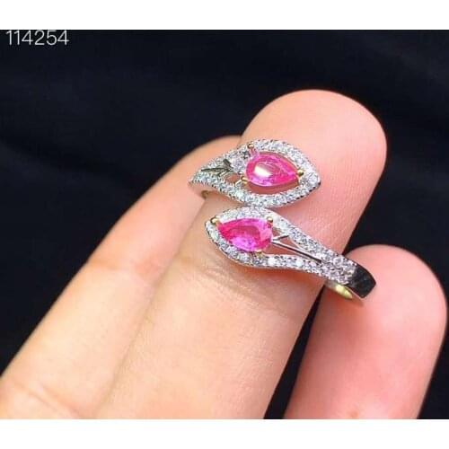 Natural Sri Lanka Ceylon Pink Sapphire Ring Fine Jewelry 3x5mm