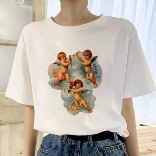 2019 Summer New T shirt women Angel children printed cartoon cute Harajuku tshirt fashion ins casual kawaii womens T-shirt tops