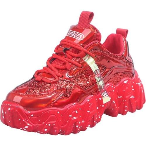 2021 Spring Womens Flat Single Shoes Breathable Casual Shoes Increase Sponge Cake Thick Bottom Increased Sequins Shoes Women