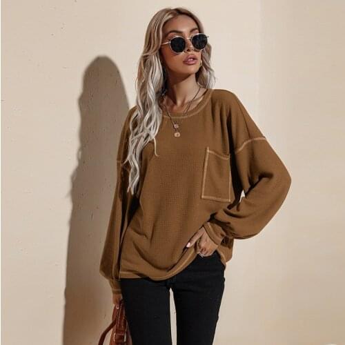 Womens Sweater Pullover O-neck Long-sleeved Loose Sweaters Top Madam Hot Style Vintage Sueter Aesthetic Spring and Autumn