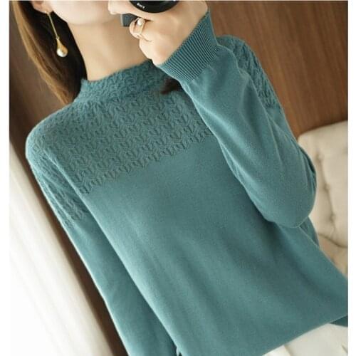 2021 New Autumn Women 100% Cotton Hollow Out Long-Sleeved Sweater Female O-Neck Solid Color Plus Size Knitted Pullover Tops