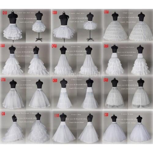New 10 Style White A Line Ball Gown Mermaid Wedding Prom Bridal Petticoats Underskirt Crinoline Wedding Accessories Bridal slip