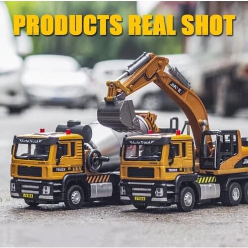 1:50 Truck Dump Excavator Model Loader Diecast Metal Model Construction Vehicle Toys for Boys Birthday Gift Car Collection