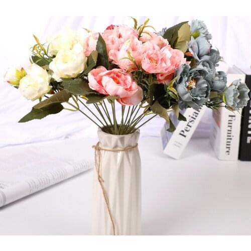 1 Bouquet Artificial Flowers Small Retro Silk DIY Faux bouquet real touch flowers Home Wedding decoration flowers bridal bouquet