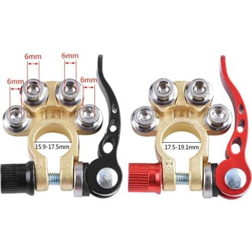 2pcs Battery Terminal Connectors Quick Release Disconnect Car Battery Cable Terminal Clamps with Hex Wrench Positive Negative