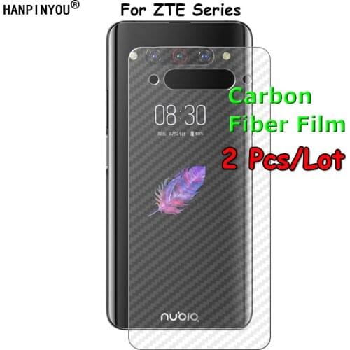 2 Pcs For ZTE Nubia Z20 Z18 Z18s Z17S Red Magic 3 3S Mars AXON 11 5G 3D Transparent Back Carbon Fiber Film Rear Screen Protector