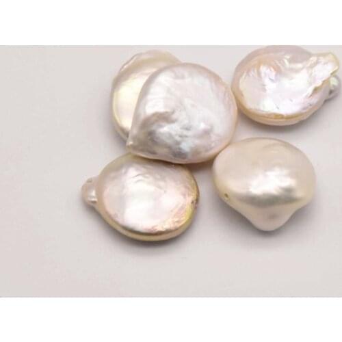 2Pcs/Lot 15mm 16mm Pure Natural Baroque Pearl Flat Beads For Making Diy Jewelry Earrings Bracelet Accessories Wholesale JA0254