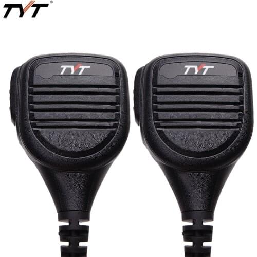 2pcs TYT IP54 2 PTT Remote Rainproof Shoulder Speaker Mic Microphone for TYT MD-380 MD-390 TH-UV8000D/E Walkie Talkie MD-380G
