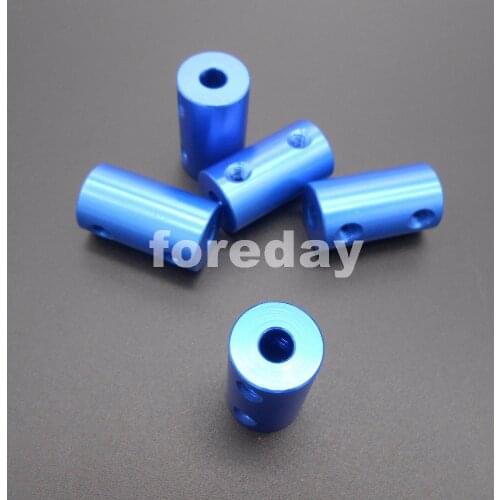 5PCS 6 to 7mm BLUE Aluminum alloy Coupling Coupler Screw Hole diameter 4mm L: 25mm Out-Dia:14mm BLUE *FD433X5