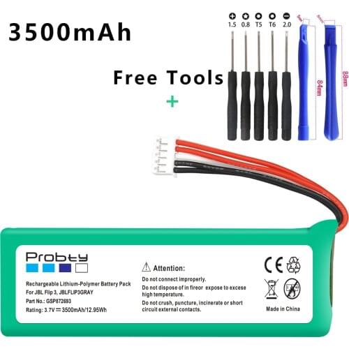 3.7v 3500mAh battery for JBL Flip 3 Flip 3 GRAY GSP872693 P763098 03