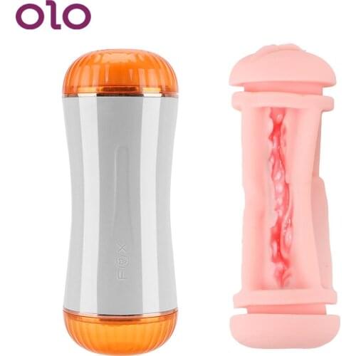 OLO Automatic Anal Vagina Masturbation Cup Real Pussy Dual Channel 10 Speeds Blowjob Male Masturbator Sex Toys for Men