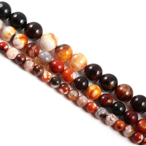 Natural stone beads Round Mixed Color Agat Exquisite loose Spacer beaded for Jewelry Making Necklace DIY Bracelet Accessories
