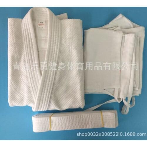Pure cotton portions 450 g white blue standard training game fighting coat pants belt portions jiujitsu judo