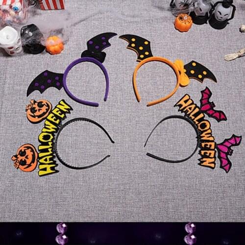 Adult Kids Costume Accessories Cute Halloween Hair Hoop Devil Wing Hairband Witch Hat Headwear For Halloween Headdress