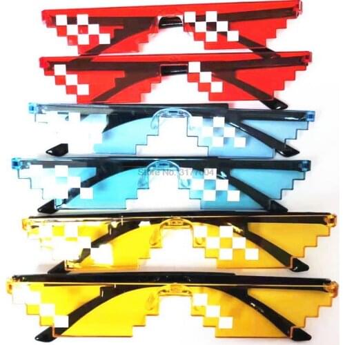 DHL 500pcs Fancy Glasses Deal With It Glasses Pixel Women Men Colorful Mosaic Sunglasses Happy Gags & Practical Jokes